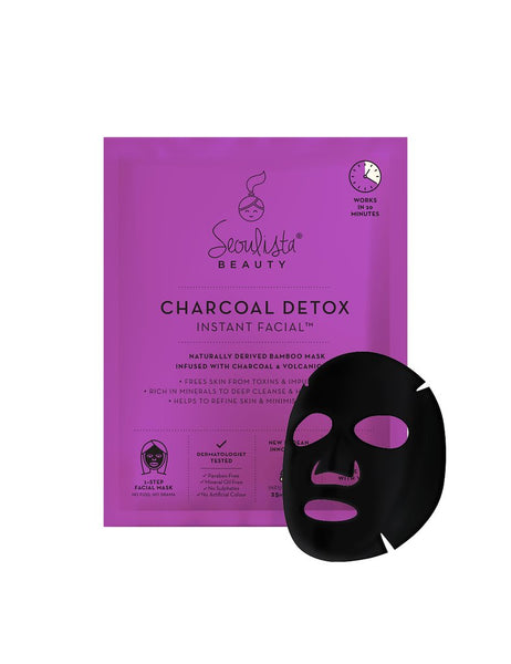 Seoulista Beauty Charcoal Detox Instant Facial Sheet Mask